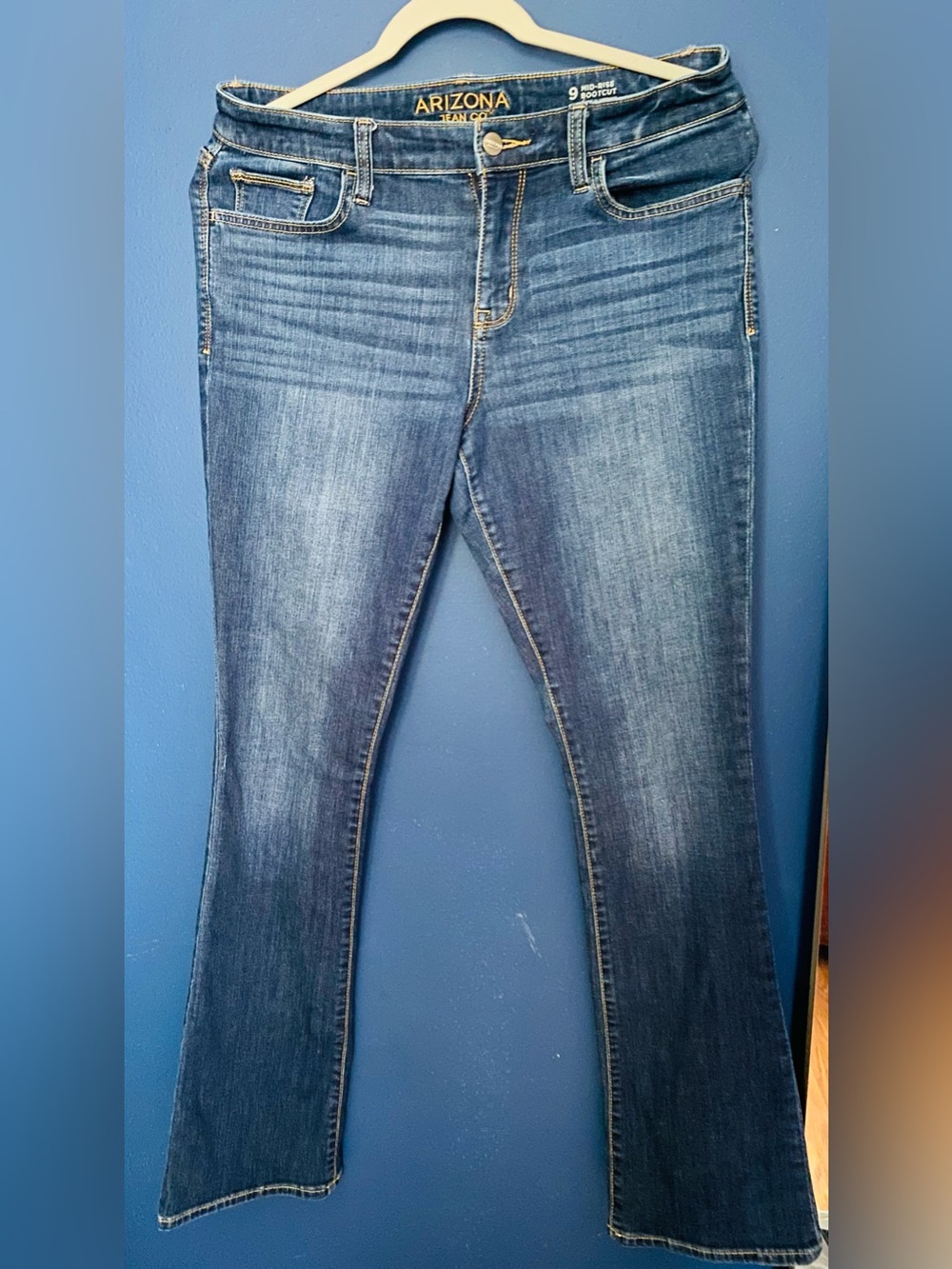 Arizona Jean Company Wide Leg Jeans — Medium Blue Wash